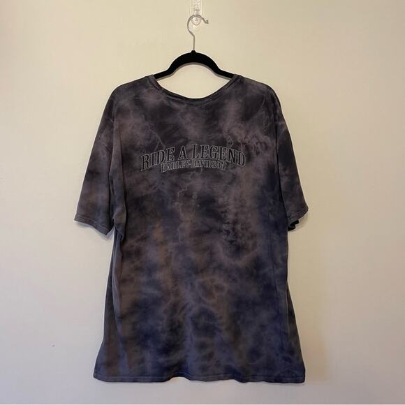 House of Harley-Davidson Motorcycles 2XL tie dye short sleeve t-shirt gray black - Picture 5 of 7
